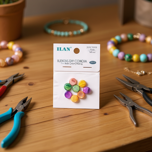 Perline ILLAN a conchiglia fai da te, 12mm, multicolore, 8 pz, per creazione gioielli - Product Image 2