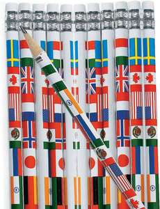 Lápices de Madera con Diseño de Bandera Nacional y Borradores - Suministros Escolares y de Oficina al por Mayor, Set de Regalo Multicolor y Multicultural - Product Image 3