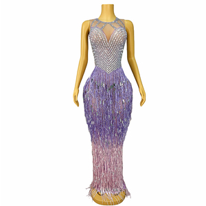 Purple Wedding Guest Dress - 2025 New Design Elegant Floor-Length