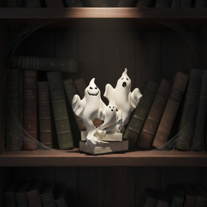 Nueva Estatua de Resina de Familia Fantasma para Halloween 2026, Decoración Espeluznante con Base para Libro, Exhibición de Mesa para Fiestas y Casas Encantadas, Se Acepta OEM/ODM - Product Image 4