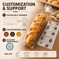 Sacs à pain micro-perforés en BOPP de qualité alimentaire, emballage transparent personnalisé pour boulangerie, pour pain en paine