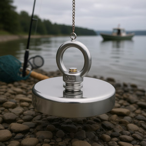 Imán de Pesca de Neodimio, 1000 Libras de Fuerza de Tracción, Modelo Redondo de Alta Resistencia D0100HRS1YX para Levantamiento - Product Image 2