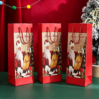 Sac en papier personnalisé avec logo sur le thème de Noël, flocon de neige, ruban blanc, papier cartonné, boutique de Noël, emballage cadeau pour les fêtes