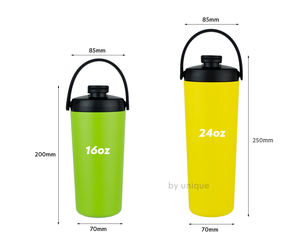 Botella agitadora de proteínas de acero inoxidable de 16oz y 24oz, aislada a prueba de fugas para batidos, café, comida, reemplazo, vasos duraderos - Product Image 3