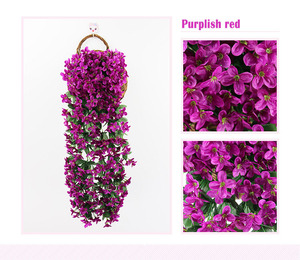 78cm lange Haupt dekoration Hochzeits simulation Violette Wandbehang Blumen rebe Kunststoff Blumen korb - Product Image 3
