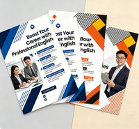 Brochures personnalisées imprimées en haute définition sur une page, disponibles en différentes tailles, utilisées pour l'introduction des produits et la promotion de la marque