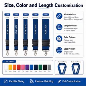 Vente directe d'usine : Lanière en polyester colorée avec porte-badge et médaille promotionnelle pour le sport, le travail ou les événements - Product Image 6