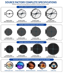 Enseigne holographique 3D double face personnalisée, boîte lumineuse publicitaire LED suspendue pour extérieur, ronde, pour la décoration des entreprises, enseigne pour les magasins et les cafés - Product Image 4