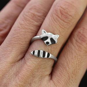 Anello Aperto a Forma di Animale Carino per Donne, Design Ispirato al Coda di Volpe, Gioiello da Dito alla Moda - Product Image 6