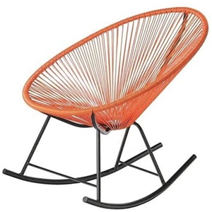 Fauteuil à <span class=keywords><strong>bascule</strong></span> moderne <span class=keywords><strong>Acapulco</strong></span>, structure en acier, <span class=keywords><strong>chaise</strong></span> à <span class=keywords><strong>bascule</strong></span> en rotin portable, <span class=keywords><strong>chaise</strong></span> longue d'extérieur pour usage en villa - Product Image 2