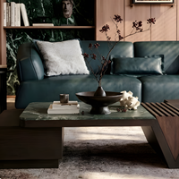 Table basse en marbre irrégulier de luxe italien, table en pierre artistique haut de gamme pour salon
