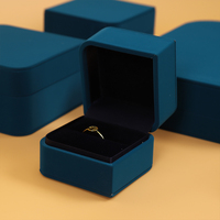 SIFOO Nouveau Prix Usine Luxe Vente en Gros Logo Personnalisé Boîte à Bijoux en Cuir PU pour Collier Boucles d'Oreilles Bague Emballage de Bijoux en Velours Bleu