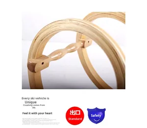 <span class=keywords><strong>Luge</strong></span> <span class=keywords><strong>adulte</strong></span> <span class=keywords><strong>en</strong></span> <span class=keywords><strong>bois</strong></span> massif pliable avec dossier, équipement de ski/tube à neige pour terrain enneigé - Product Image 6