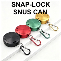 Lata de Snus Personalizada, Lata Metálica Zyn, Caja de Aluminio para Snus, Mecanizada con Precisión CNC, con Gancho Mosquetón, para Mochila, OEM/ODM