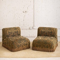 Vente directe usine – Chaise de loisirs personnalisable en tissu imprimé style rétro américain avec pompons, design unique et personnalisé