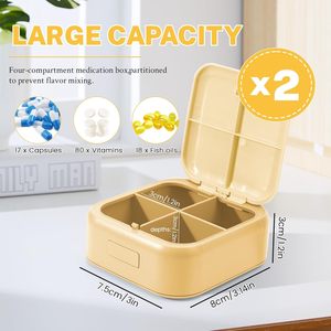 Custom Logo Portable Weekly Pill Organizer <b>Small</b> Square 4 Grids Medicine <b>Box</b> with 7 Day & 4 Times Plastic Travel <b>Box</b> - Product Image 2