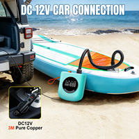 Compresseur d'air portable 12000mAh 25 cylindres DC 12V avec écran LCD numérique, gonfleur de pneus multifonction pour kayak, matelas pneumatique, voiture, plastique
