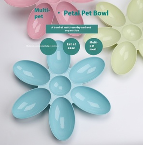 Cuenco de plástico ecológico para gatos, cuenco de alimentación de pétalos para varios gatos, cuenco especial para leche de gatitos para cachorros, suministros para gatos callejeros - Product Image 1