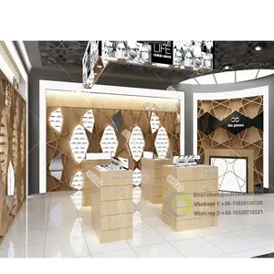 Luxury manufacturer free retail displays led store optical counter tempered glass suppliers sunglasses display showcase