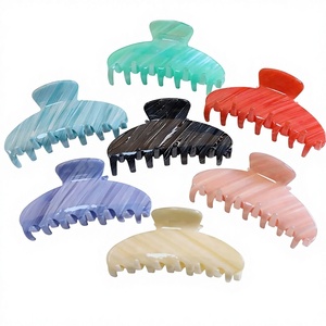 BSCI fabbrica di alta qualità accessori per capelli ragazza acetato fermaglio per capelli 10cm gelatina Jumbo cellulosa pinza artiglio a strisce - Product Image 1
