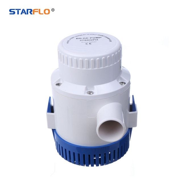 STARFLO Heavy Duty DC Motor Mini Bilge Pump with Anti-Airlock Protection 12V 3500 GPH for Boat