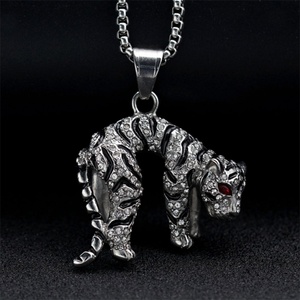 Rock Stainless Steel <b>Animals</b> Pendant Necklace Gold Plated Leopard Necklace - Product Image 2
