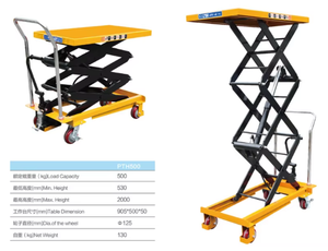 उच्च दक्षता 350 किलोग्राम 500 किलोग्राम 1000 किलोग्राम मैनुअल हाइड्रोलिक लिफ्टर कास्टर कैंची लिफ्ट ट्रॉली मंच - Product Image 2