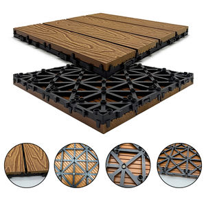 Tarima de Exterior de Plástico Compuesto con Relieve 3D de Grano de Madera, Baldosas de Patio Encajables WPC - Product Image 5