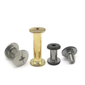 Phillips Slotted Flat Head Male Female Rivets chicago screws stainless steel Brass Chicago Screw Rivets Set For Knife Furniture