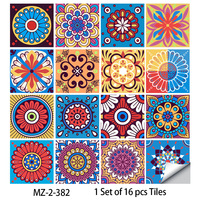 Autocollants de décoration de carreaux de style marocain pour murs Autocollants muraux amovibles à peler et à coller Papier autocollant en vinyle