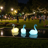 Ornement animal cygne lumineux LED multicolore, sculpture de jardin extérieure, télécommande, indice de protection IP54, Noël, Halloween, aménagement paysager