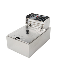 Friteuse électrique professionnelle en acier inoxydable à induction numérique haute puissance 6L monocylindre pour frites