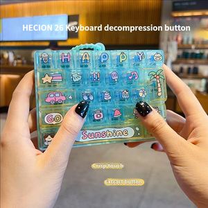 HECION Sea Life Push Pop Keychain 26 Button Fidget Toy Sensory Keyboard Bag Charm Car Key Holder Backpack Pendant Novelty Gift - Product Image 2