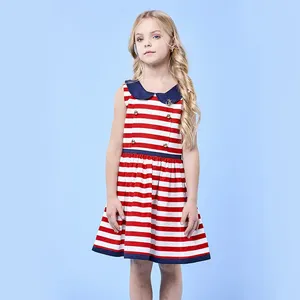 niños ropa niña de 9 años Suppliers-Ropa de rayas blancas y rojas para niños, sin mangas, para niñas de 9 años