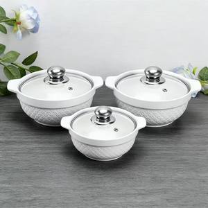 Marmite à soupe et à bouillon en céramique classique Zunck avec revêtement antiadhésif et couvercle en verre, compatible lave-vaisselle, vente en gros d'usine, promotion exceptionnelle - Product Image 1