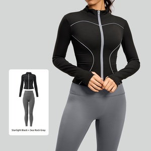 Completo Sportivo Riflettente per Corsa Notturna, Antivento, Aderente, per Ciclismo, Jogging, Attività all'Aperto, Palestra e Fitness - Product Image 2