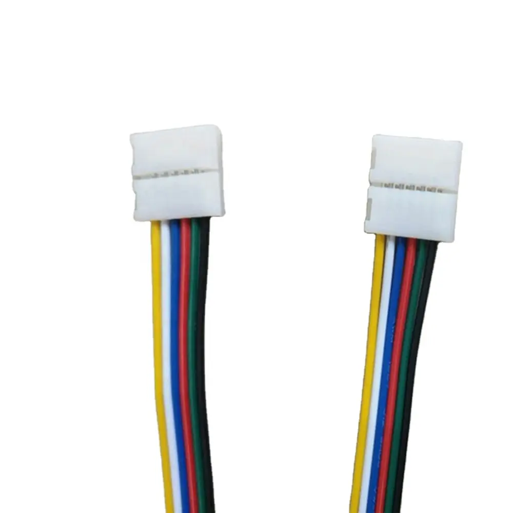 Led Strip 6 pin 12mm RGB+CCT connector 15cm wire connector