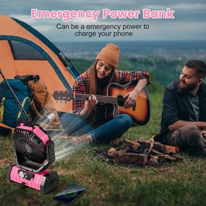 Custom Logo Available Electric Portable Camping Fan F6 with Built-in LED <b>Light</b> Durable for Outdoor RV Household Use - Product Image 4