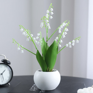 Plantas en maceta de orquídeas de campana artificiales de alta calidad a granel para graduación Año Nuevo Acción de Gracias y Día de la madre para decoración de pared - Product Image 4