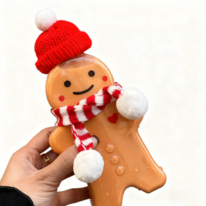 Bán buôn rõ ràng Pet nhựa nước trái cây Gấu Chai uống chai dễ thương hình dạng đặc biệt BOBA trà Chai cup với nắp - Product Image 3