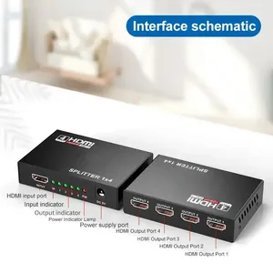 Répartiteur <span class=keywords><strong>HDMI</strong></span> 4K 1 entrée 4 sorties, Distributeur vidéo <span class=keywords><strong>HDMI</strong></span> 1x2 1x4, Répartiteur 1 entrée 2 sorties 1080P pour HDTV PC Ordinateur portable TV - Product Image 6