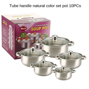 10 pièces en acier inoxydable ensemble d'ustensiles de cuisine pot à lait soupe pot antiadhésif casseroles antiadhésives casserole 16 18 20 22 <span class=keywords><strong>24</strong></span> <span class=keywords><strong>CM</strong></span> avec boîte-cadeau pour la cuisson - Product Image 6