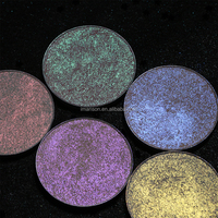 Label pribadi kustom berlian berkilau bedak Highlight berkilau emas perak Duochrome Highlighter Makeup