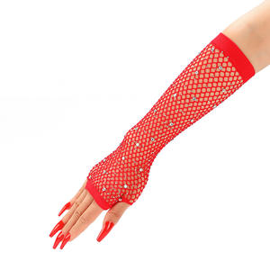 Stile europeo americano colorato diamante prestazioni guanti da trekking vuoto laminati a caldo maglia scintillante rete da pesca Sexy per - Product Image 4