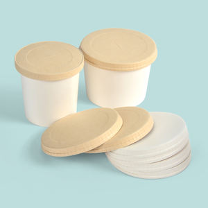 Tapa de vaso de papel desechable biodegradable SenAng01, tapa de vaso de moldeo de pulpa, papel de forma redonda de fácil apertura, blanco o marrón - Product Image 2