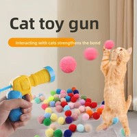 Jouet interactif pour chat : pistolet silencieux anti-ennui en peluche, lanceur de balles en fourrure haute élasticité, accessoire ludique et tendance pour stimuler votre chat