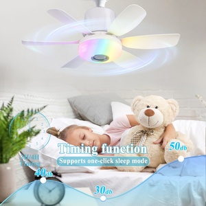Modern E27 RGB LED <b>Ceiling</b> Fan <b>Light</b> Decor 360 Rotating Fixture with <b>Remote</b> <b>Control</b> for Living Room Lighting - Product Image 2