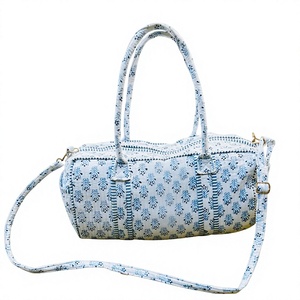 Bolsa de viaje de algodón grande de todos los tamaños, bolsa de lona de tela acolchada hecha a mano, bolsas de noche con estampado de bloques, bolsa de equipaje de mano - Product Image 1