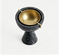 Brûleur d'encens vintage noir, détachable, poli à la main, pour une décoration de luxe, idéal pour les spas, les hôtels, la maison ou la table.