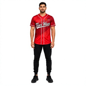 เสื้อเบสบอลแบบยูนิเซ็กซ์ พรีเมียม สำหรับวันแข่งขัน น้ำหนักเบา ระบายอากาศได้ดี ผลิตจากโพลีเอสเตอร์ แขนสั้น คอวี เป็นมิตรกับสิ่งแวดล้อม แห้งเร็ว - Product Image 1